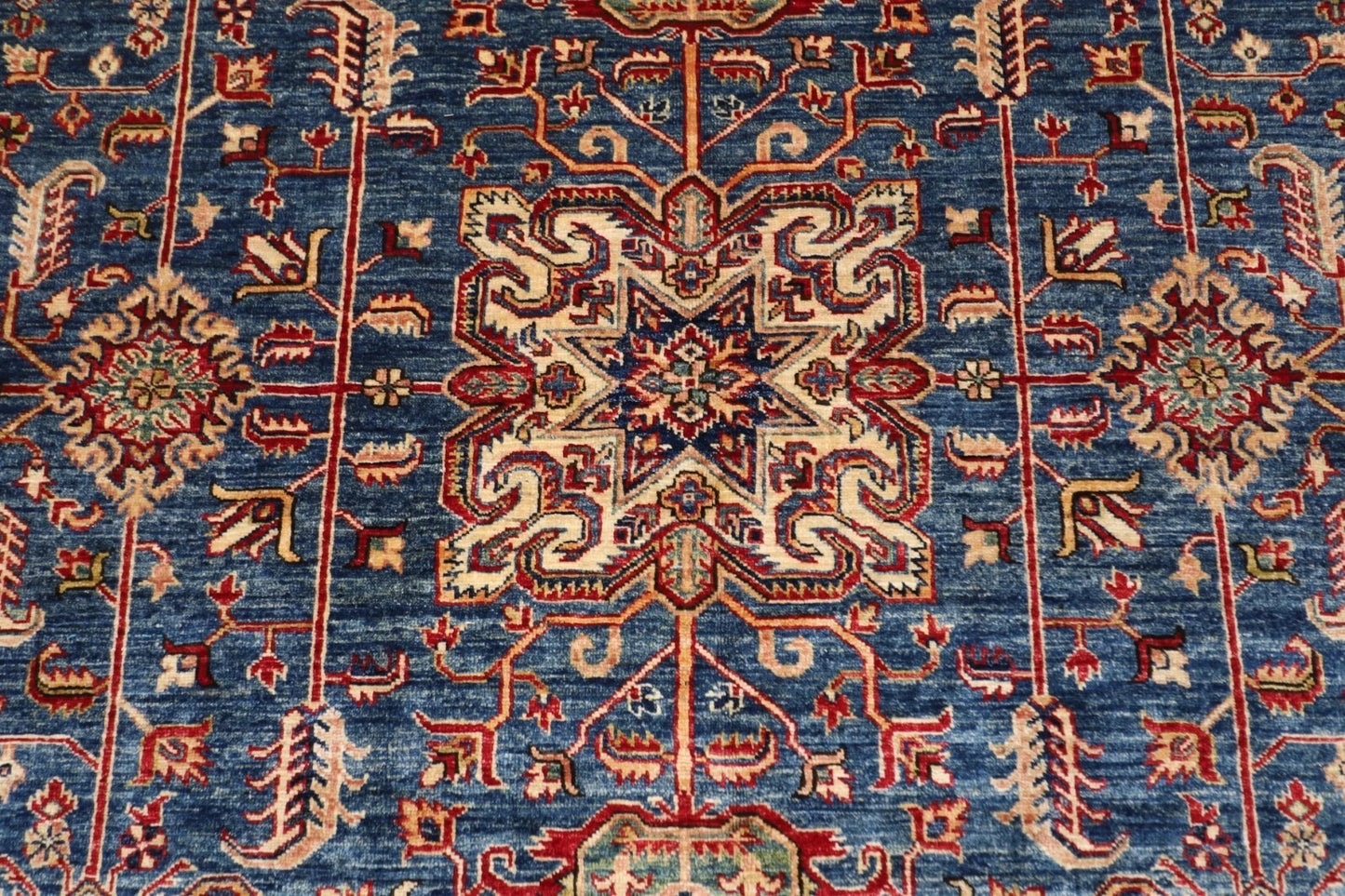 300 x 309 cm | Kazak Afghan Tribal Hand Knotted Wool Round Carpet