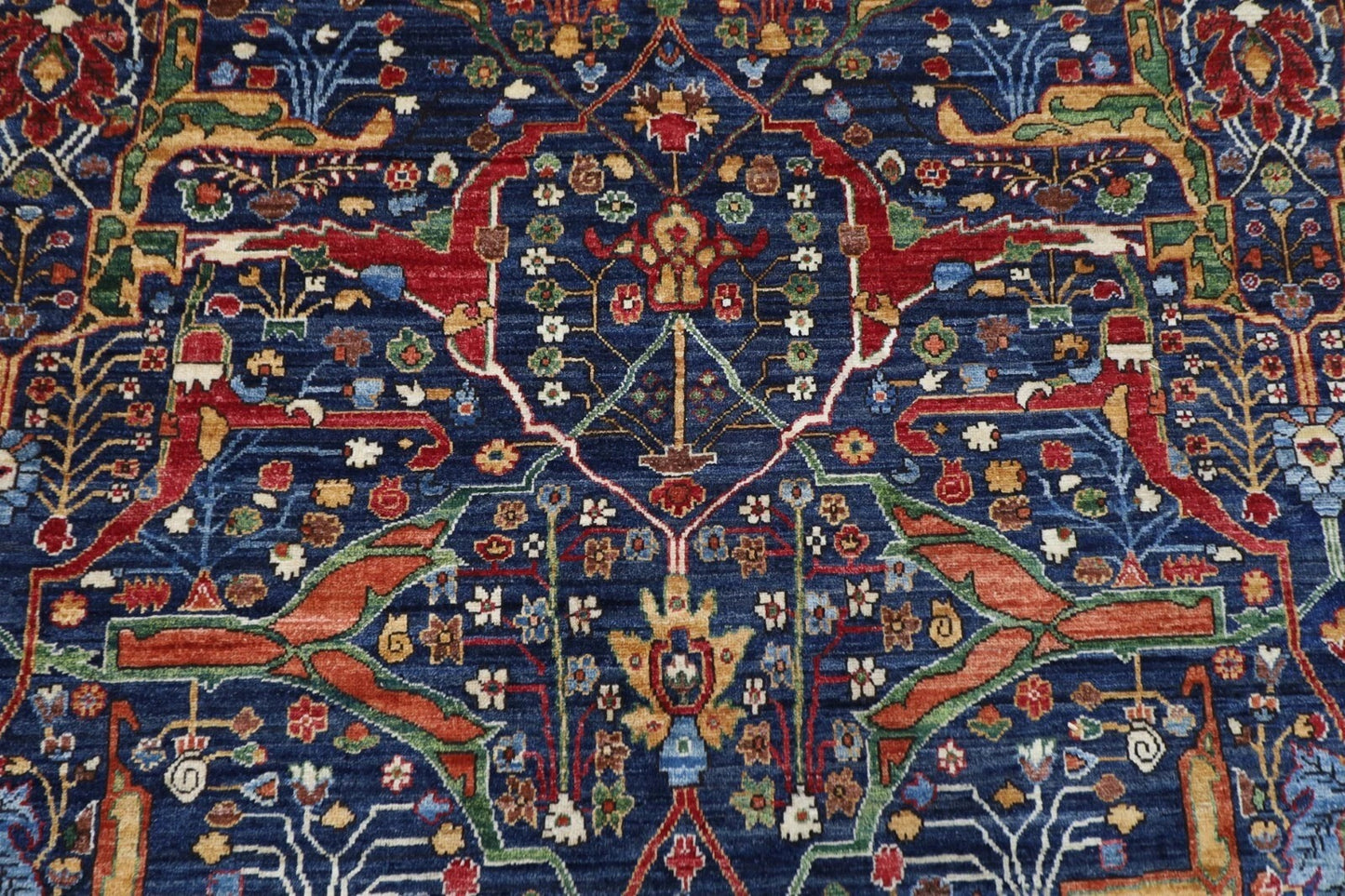 270 x 361 cm | Bidjar Navy Afghan Tribal Hand Knotted Carpet