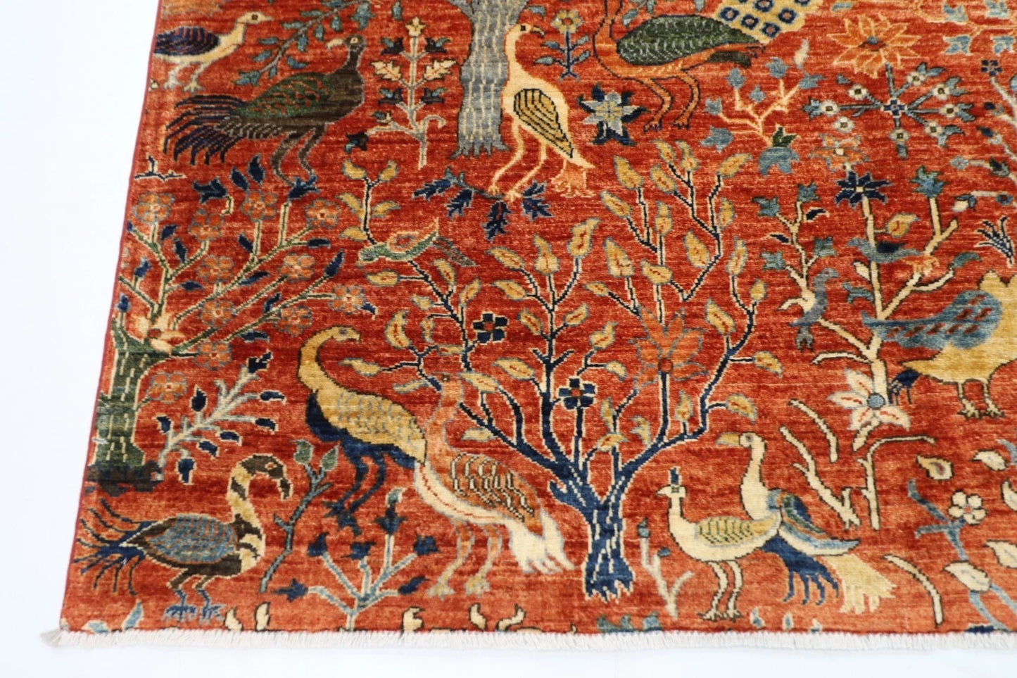 200 x 292 cm | Birds Afghan Tribal Hand Knotted Carpet