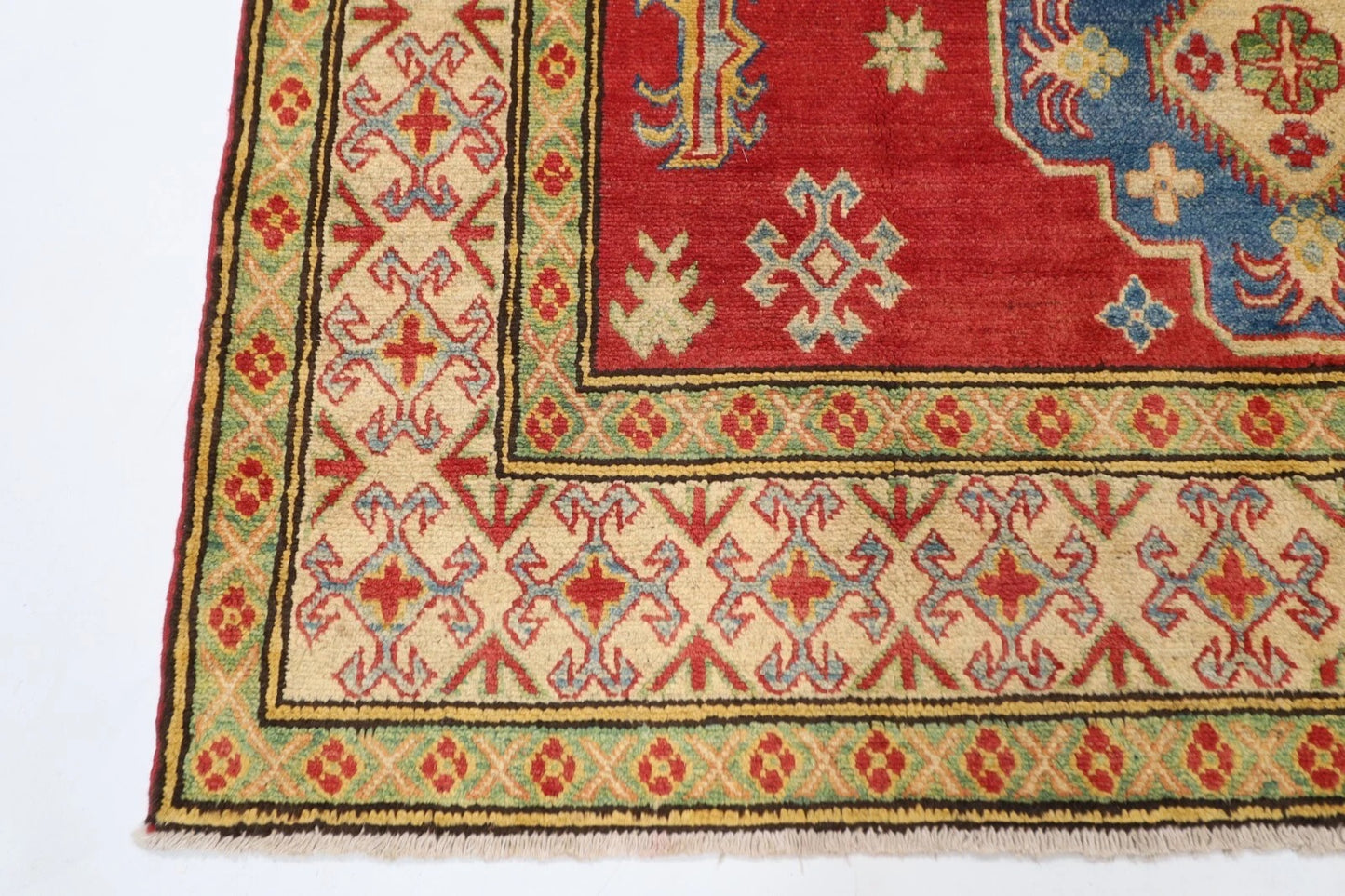 147 x 177 cm | Kazak Tribal Hand Knotted Veg Dye Wool Carpet