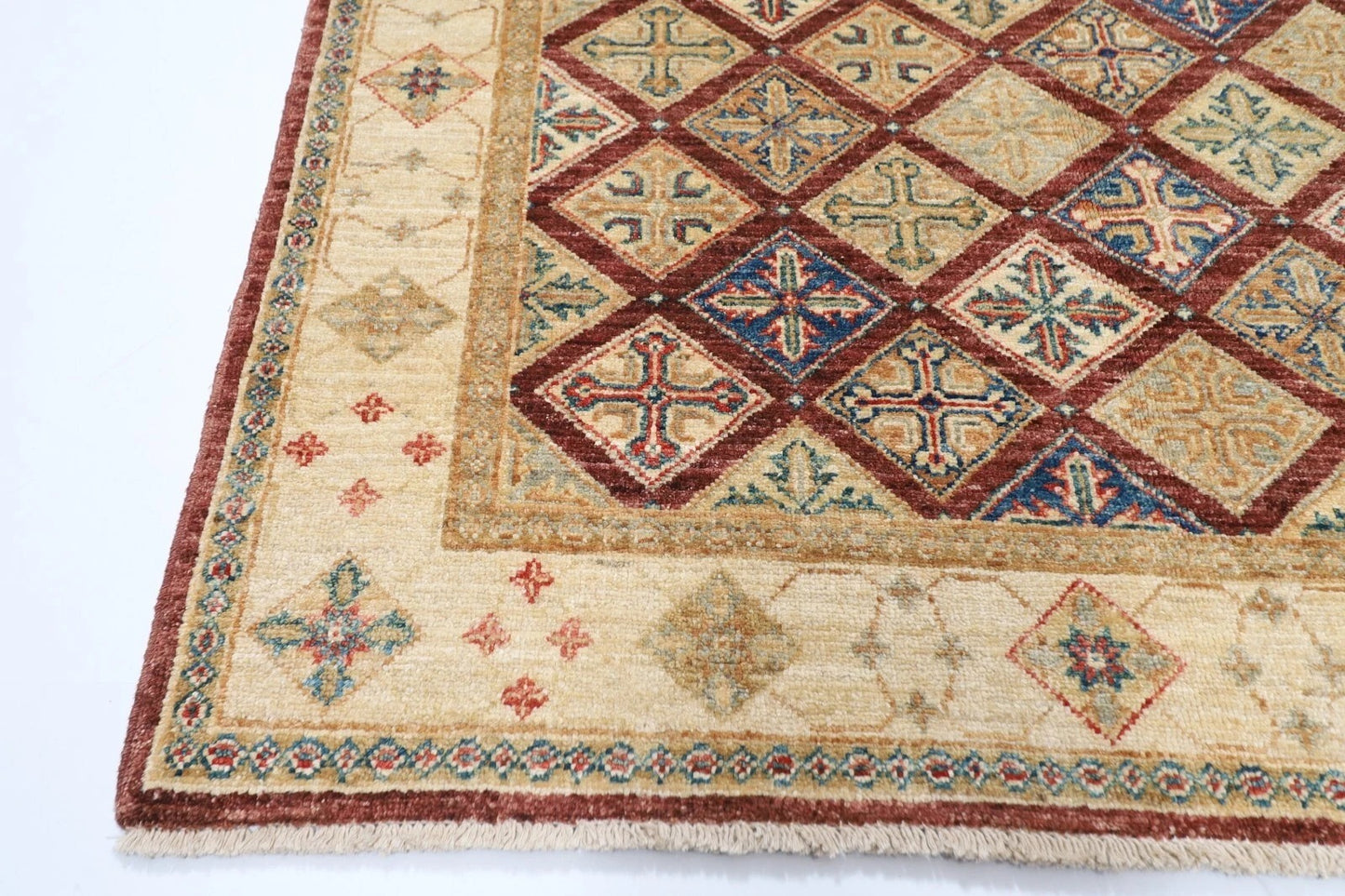 120 x 174 cm | Afghan Tribal Hand Knotted Veg Dye Wool carpet