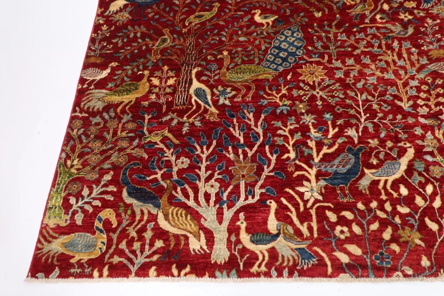 248 x 308 cm | Birds Afghan Tribal Hand Knotted Carpet