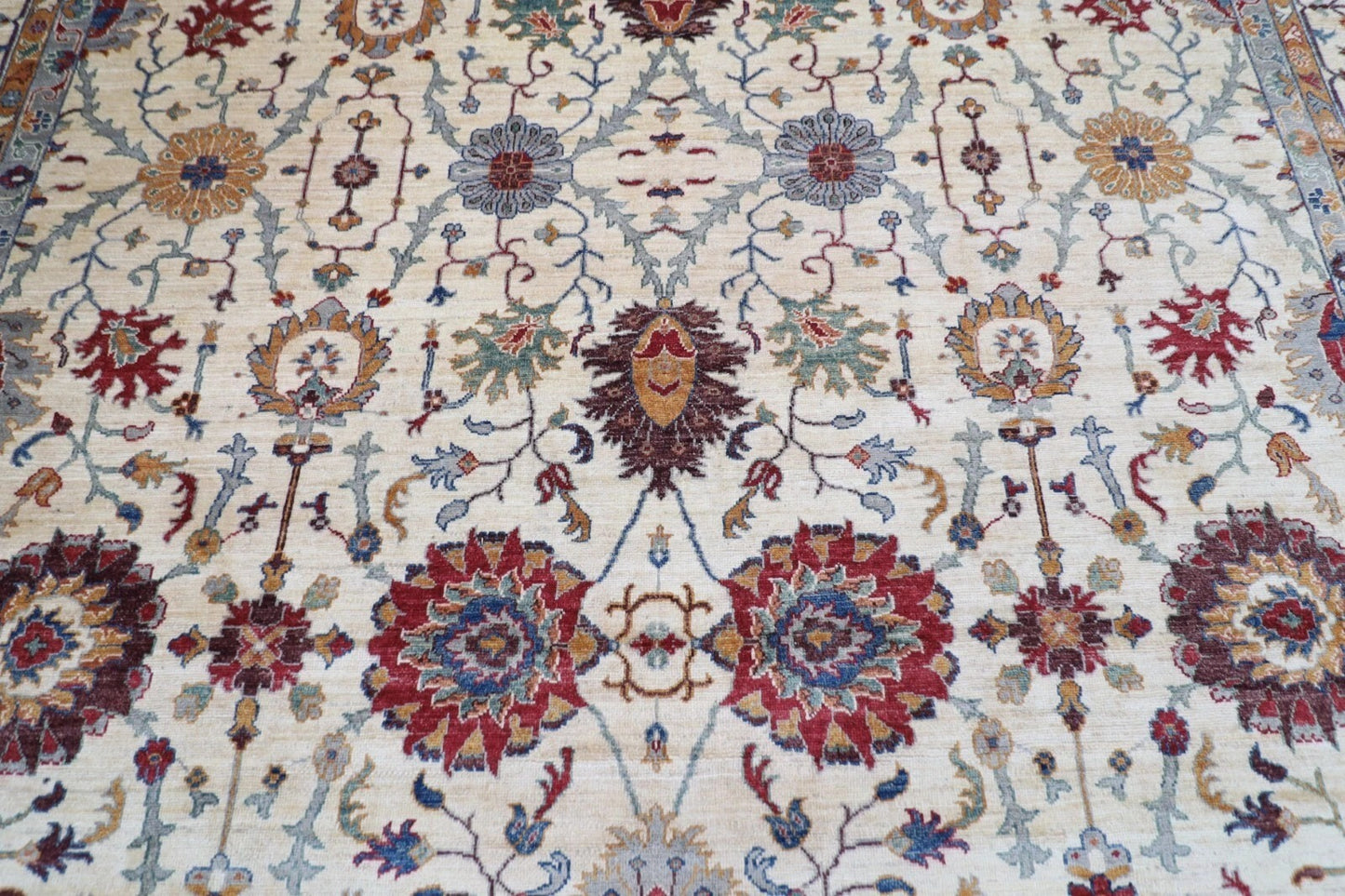 305 x 423 cm | Aryana Beige Afghan Hand Knotted Carpet