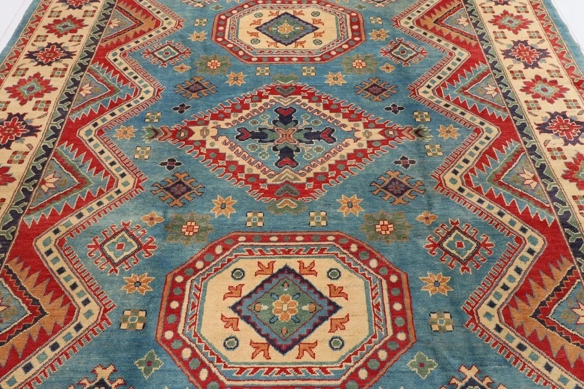 240 x 295 cm | Kazak Yakkish Afghan Tribal Hand Knotted Carpet