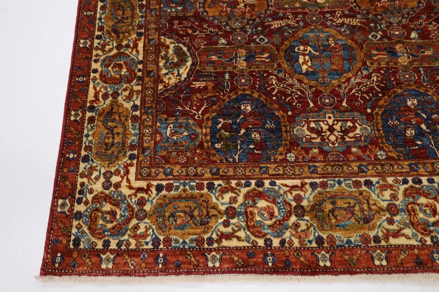 154 x 203 cm | Kerman Afghan Tribal Hand Knotted Veg Dye Wool Carpet