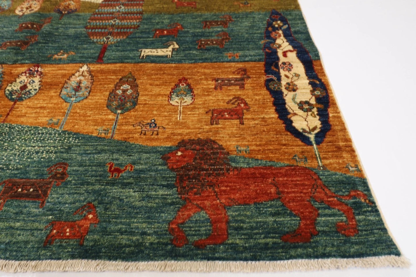 196 x 195 cm | Animal Afghan Tribal Hand Knotted Wool Carpet
