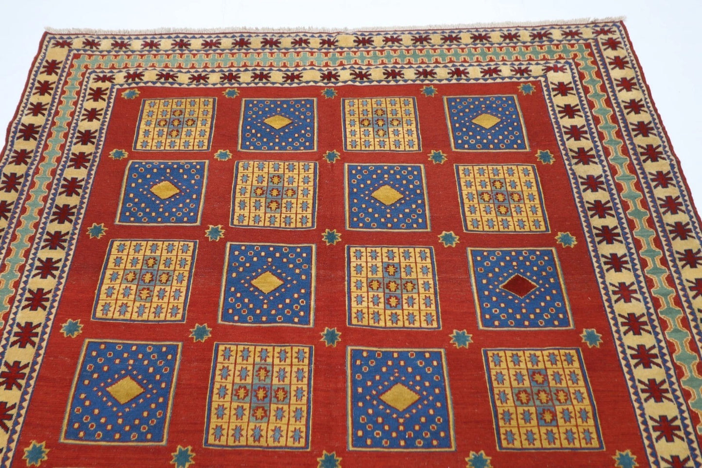 188 x 234 cm | Kilim Afghan Tribal Hand Knotted Veg Dye Wool Carpet