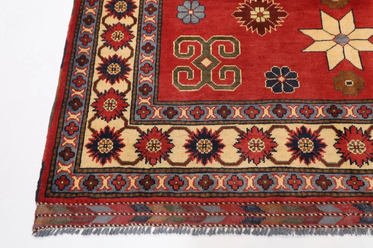 153 x 214 cm | Tribal Hand Knotted Veg Dye Wool Carpet
