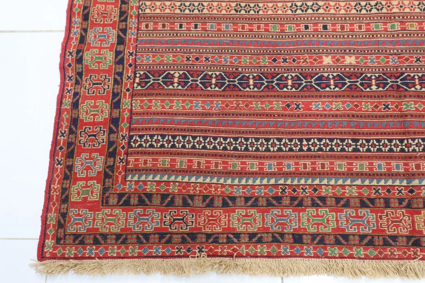 193 x 283 cm | Sumak Kilim Flat Weaved Afghan Tribal Hand Knotted Wool Kilim