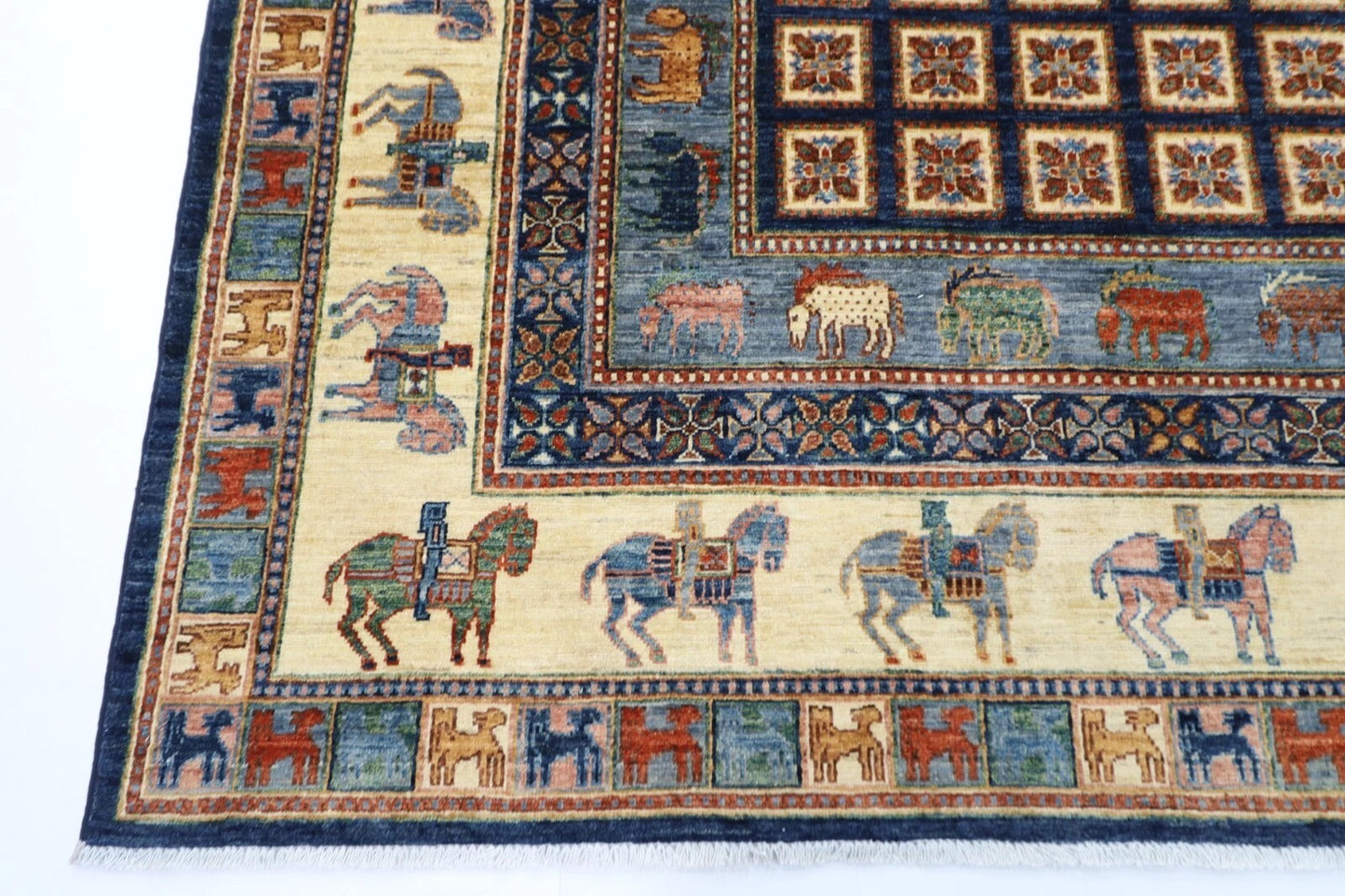200 x 297 cm | Pazyryk Afghan Tribal Hand Knotted Carpet
