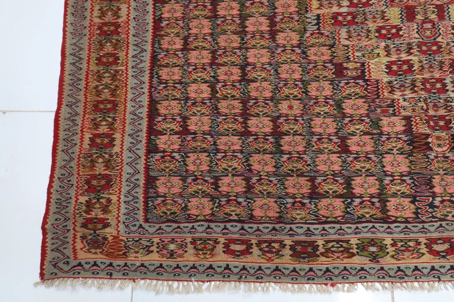 205 x 293 cm | Sumak Flat Weaved Kilim Afghan Tribal Hand Knotted Carpet