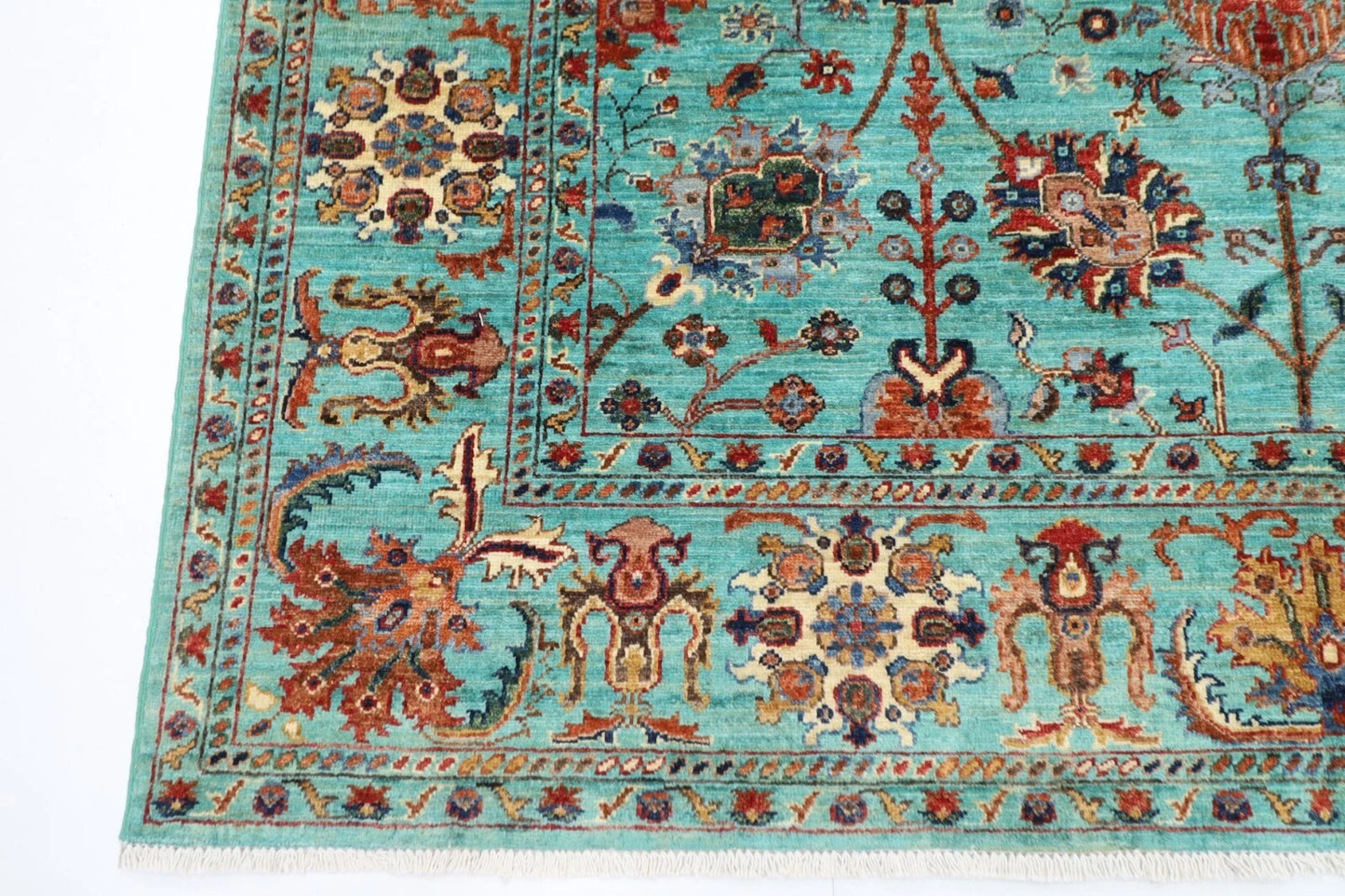 200 x 294 cm | Sultani Turquoise Afghan Tribal Hand Knotted Carpet