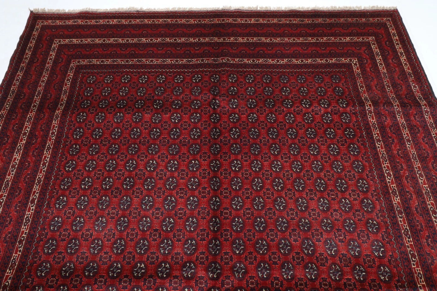 203 x 294 cm | Bokhara Afghan Tribal Hand Knotted Carpet