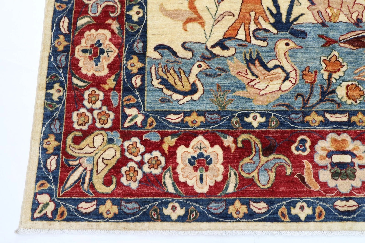 195 x 295 cm | Animal Paradise Afghan Tribal Hand Knotted Carpet