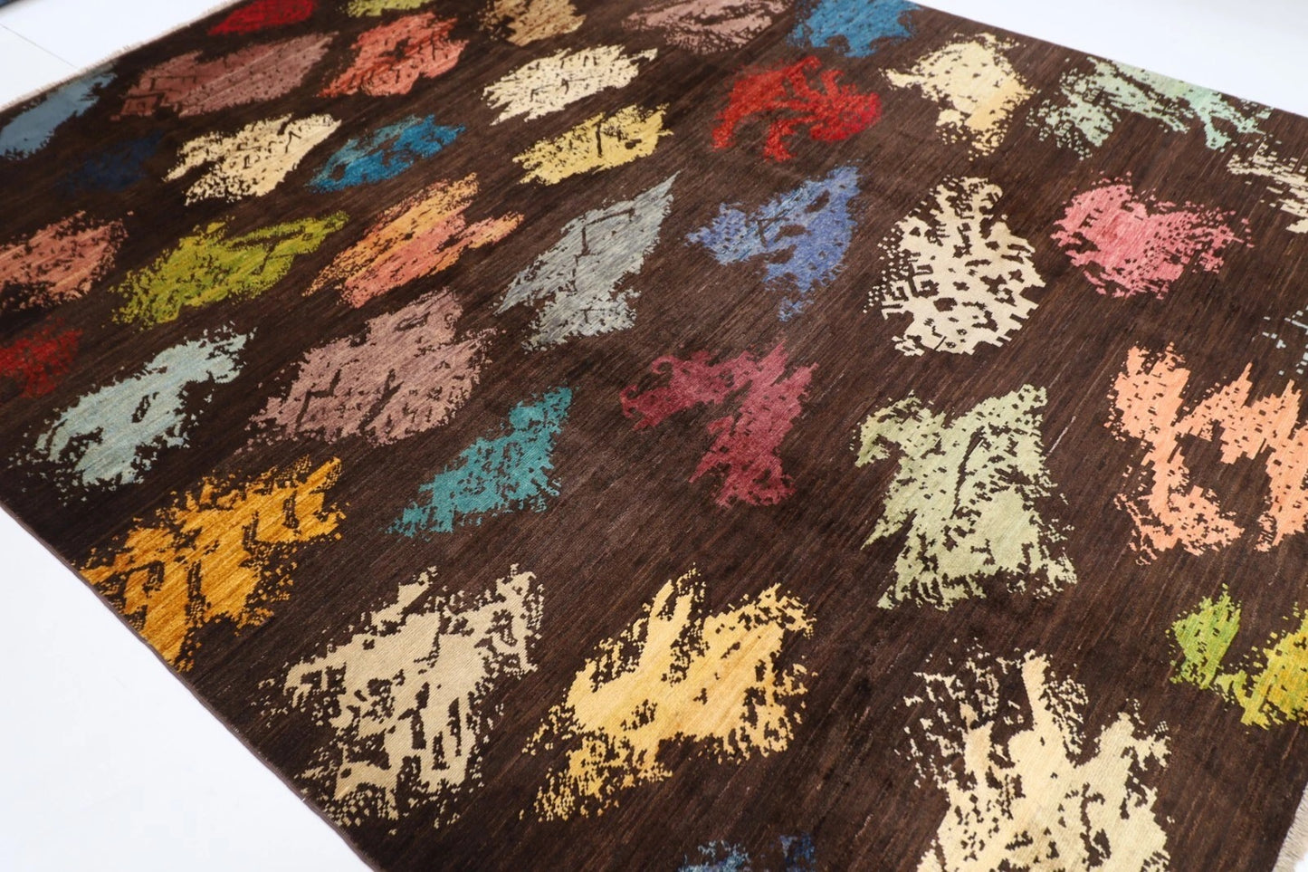 248 x 306 cm | Abstract Afghan Tribal Hand Knotted Carpet
