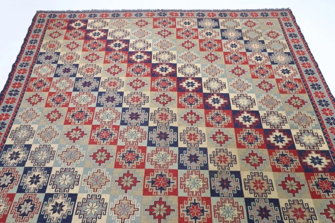212 x 299 cm | Sumak Afghan Tribal Hand Knotted Kilim