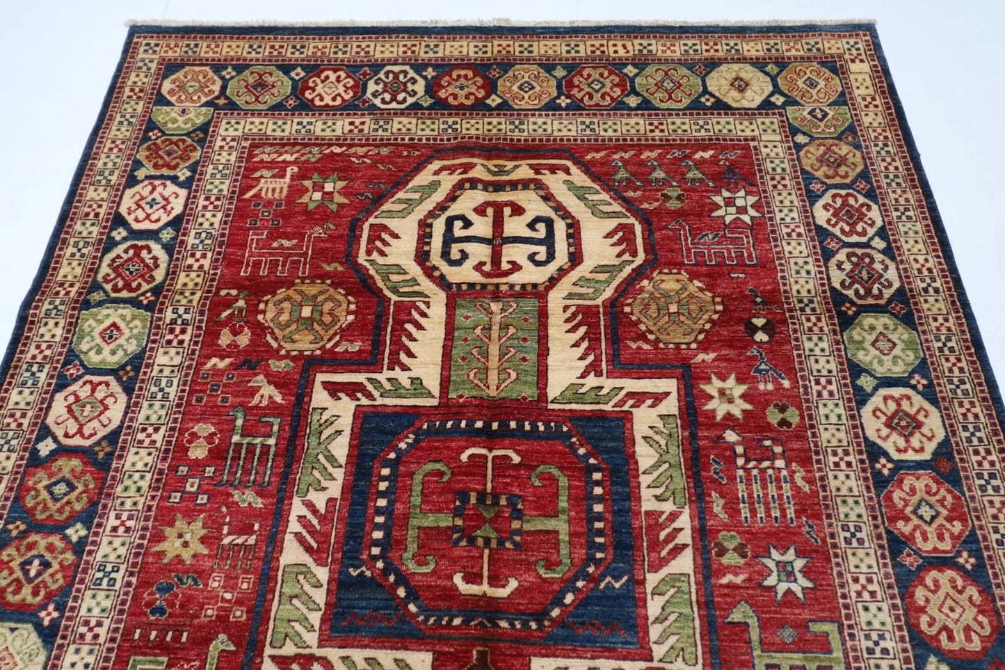 173 x 238 cm | Serapi Afghan Tribal Hand Knotted Veg Dye Wool Carpet