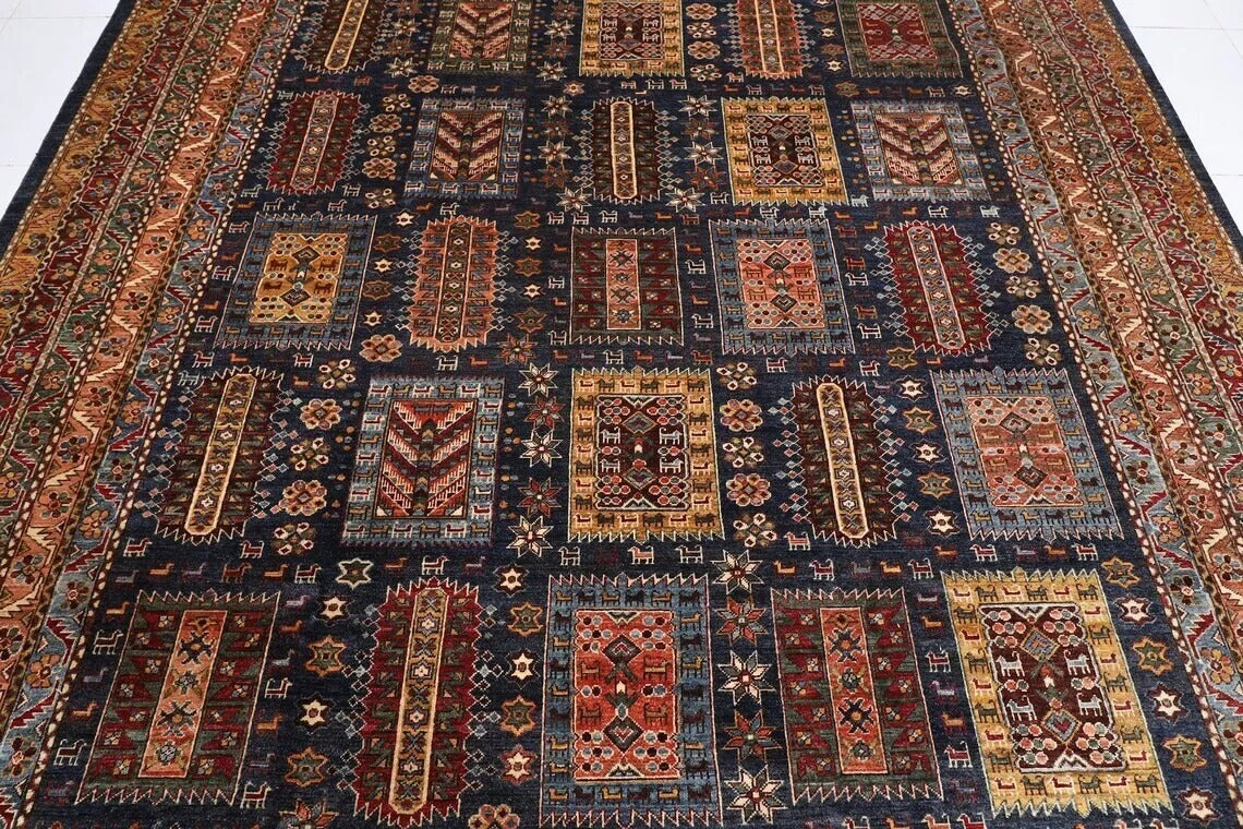 301 x 414 cm | Animal Pattern Afghan Tribal Hand Knotted Carpet