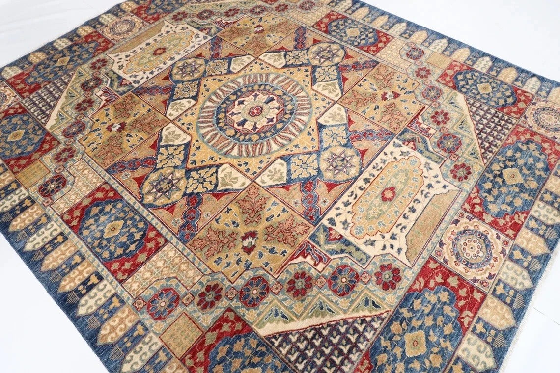 248 x 294 cm | Mamluk Afghan Tribal Hand Knotted Carpet
