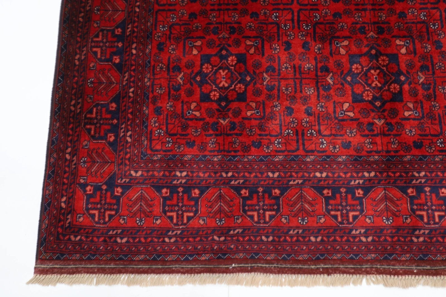 154 x 203 cm | Belgic Tribal Hand Knotted Veg Dye Wool Carpet