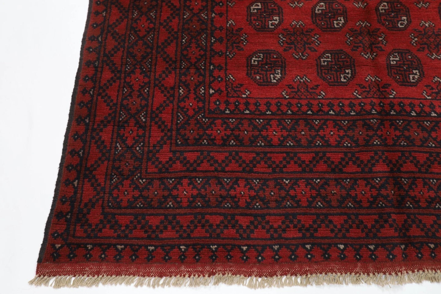 156 x 238 cm | Akja Bokhara Afghan Tribal Hand Knotted Veg Dye Wool Carpet