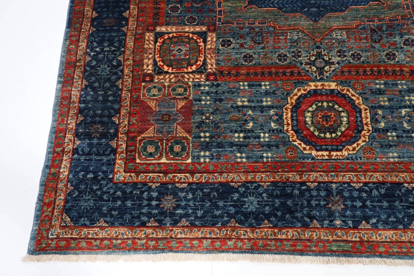 160 x 200 cm | Mamluk Afghan Tribal Hand Knotted Veg Dye Wool Carpet