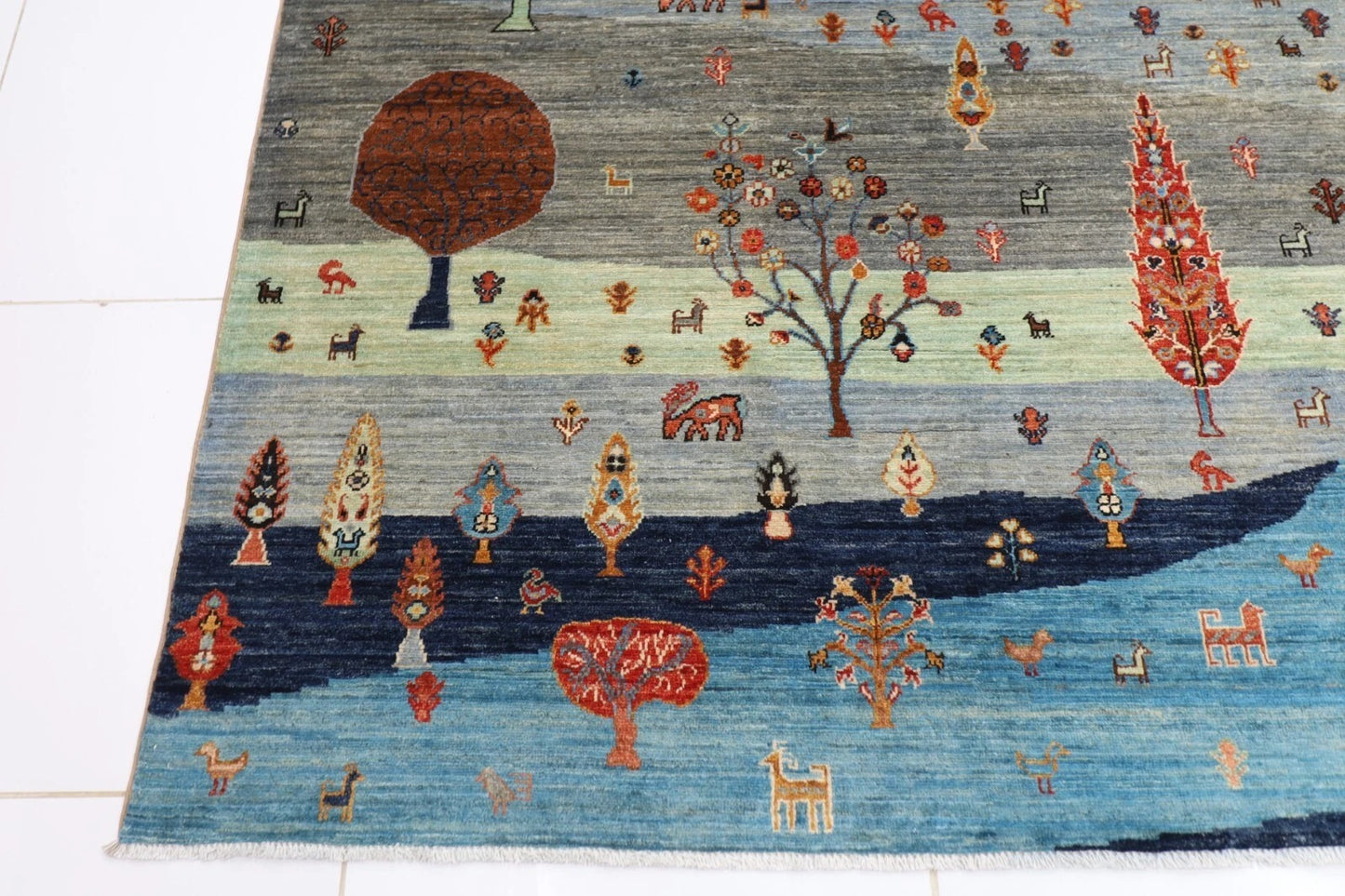 272 x 357 cm | Landscape Afghan Tribal Hand Knotted Carpet