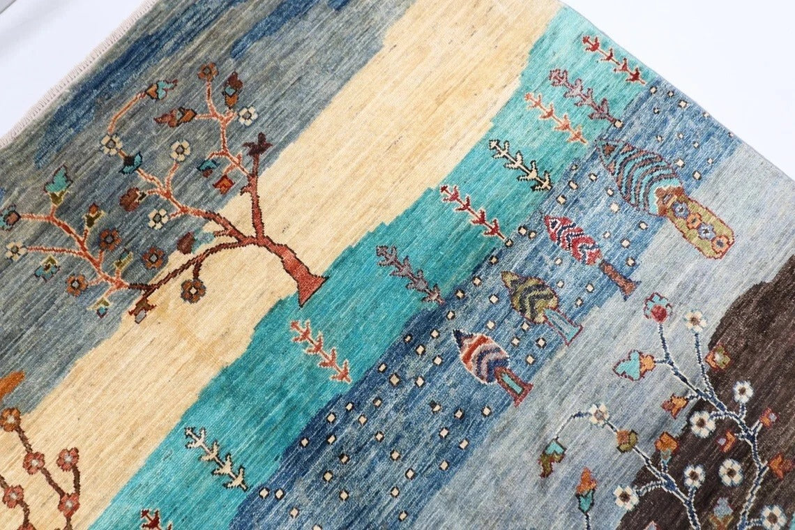 273 x 377 cm | Landscape Afghan Hand Knotted Carpet