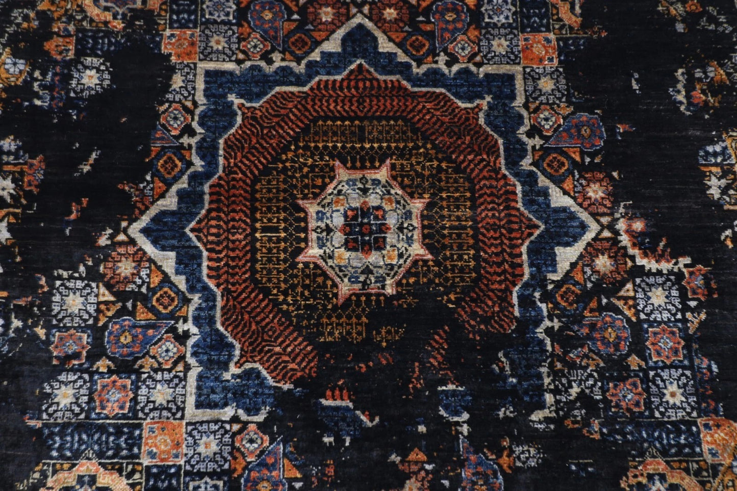 200 x 200 cm |Abstract Afghan Tribal Hand Knotted Wool Round Carpet