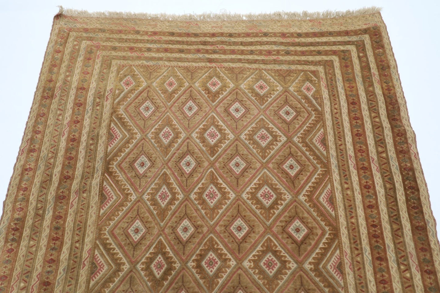 140 x 176 cm | Accent Afghan Tribal Hand Knotted Veg Dye Wool Carpet