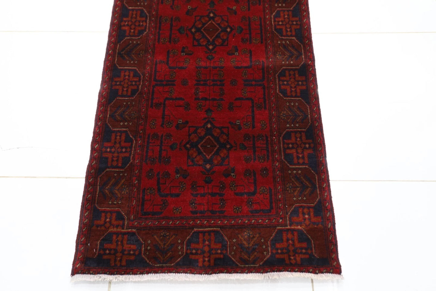 81 x 471 cm | Khal Mohammadi Afghan Tribal Hand Knotted Wool Runner