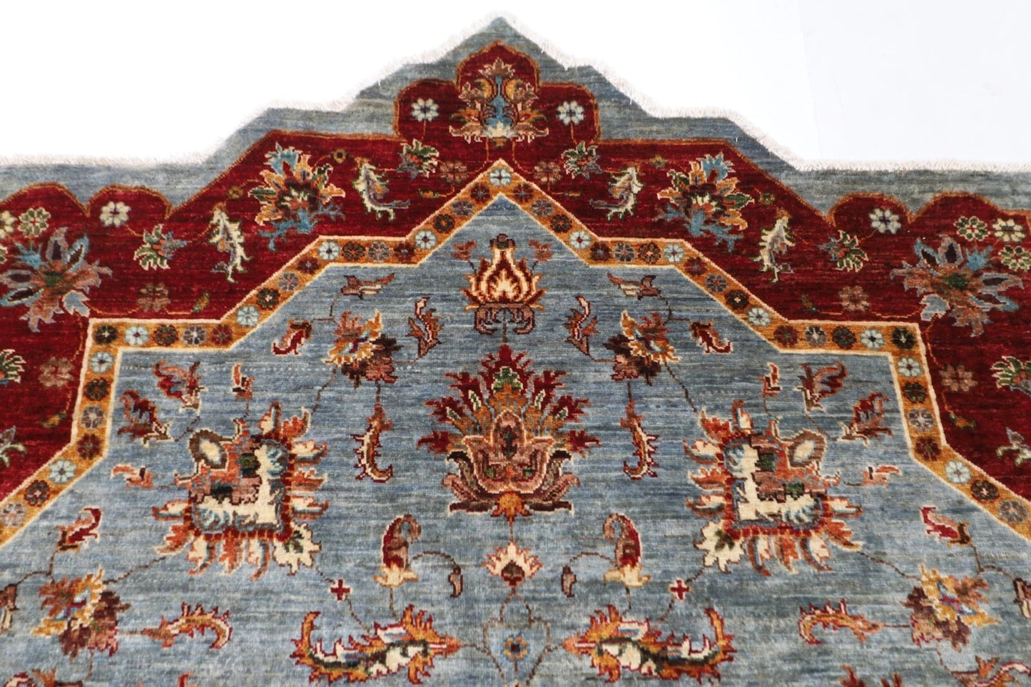 205 x 200 cm | Oriental Afghan Tribal Hand Knotted Wool Round Carpet
