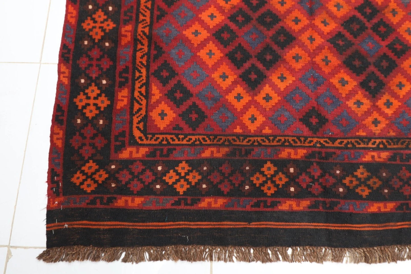 172 x 337 cm | Flat Weaved Afghan Tribal Hand Knotted Kilim