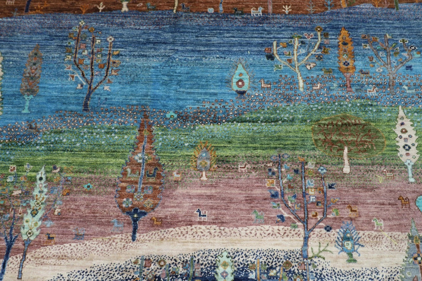 305 x 418 cm | Landscape Afghan Hand Knotted Carpet