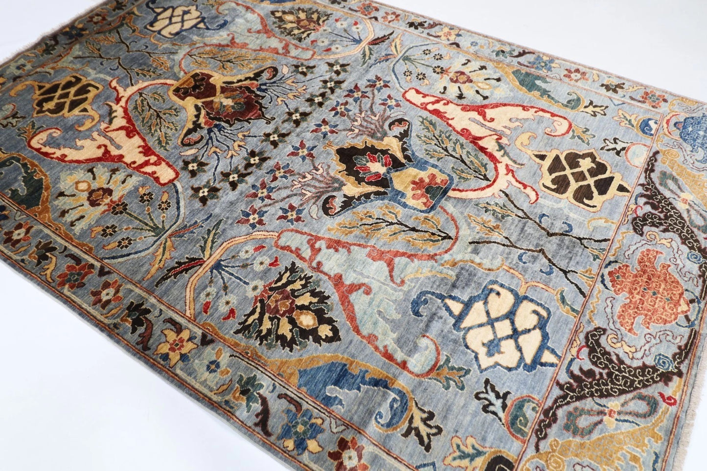 184 x 273 cm | Bidjar Gray Afghan Tribal Hand Knotted Veg Dye Wool carpet