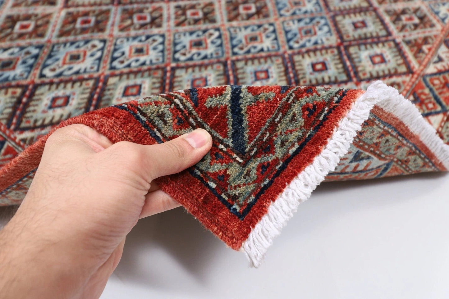 129 x 183 cm | Afghan Tribal Hand Knotted Veg Dye Wool carpet