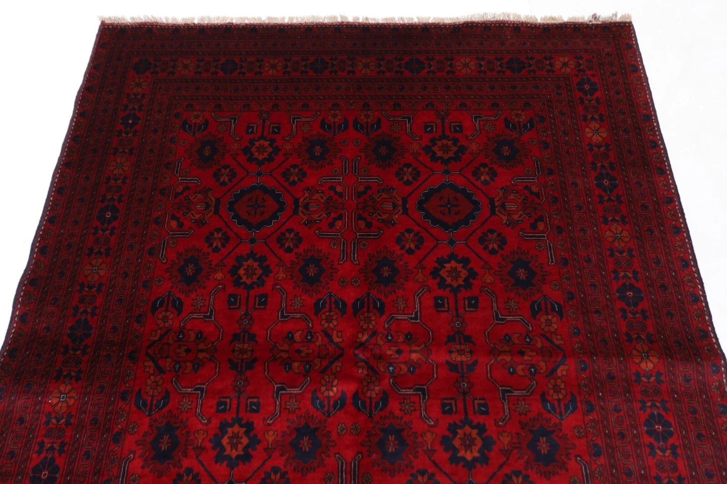 154 x 196 cm | Belgic Tribal Hand Knotted Veg Dye Wool Carpet