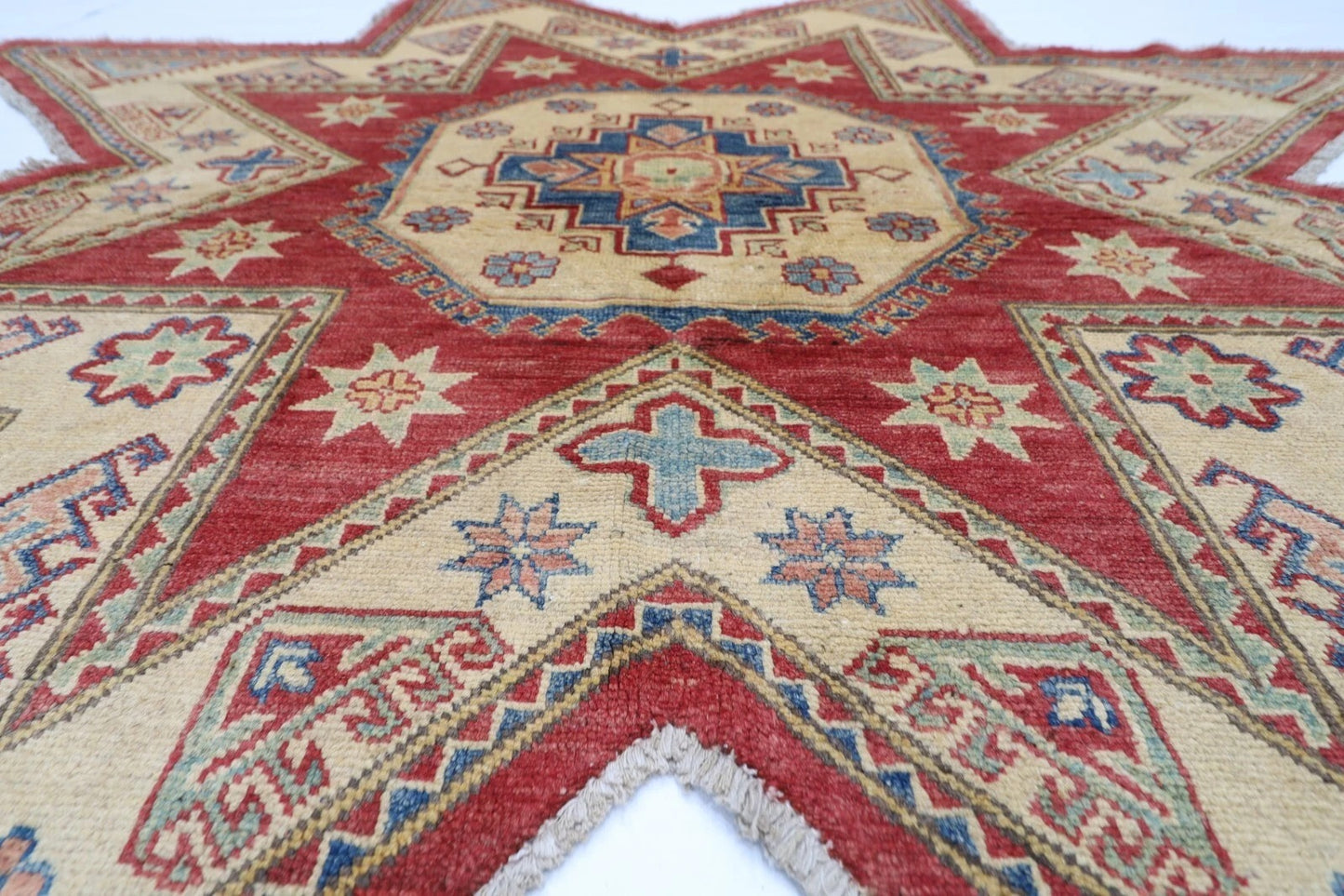 200 x 200 cm | Kazak Afghan Tribal Hand Knotted Wool Carpet