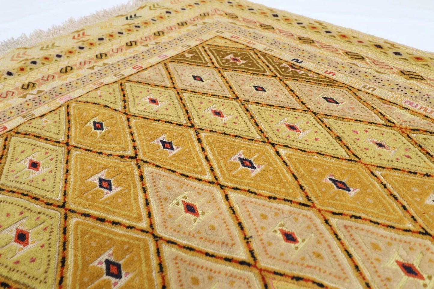 146 x 195 cm | Flat Weave Afghan Tribal Hand Knotted Veg Dye Wool Kilim