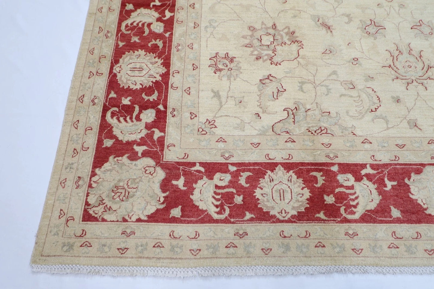 303 x 416 cm | Beige Chobi Afghan Tribal Hand Knotted Carpet