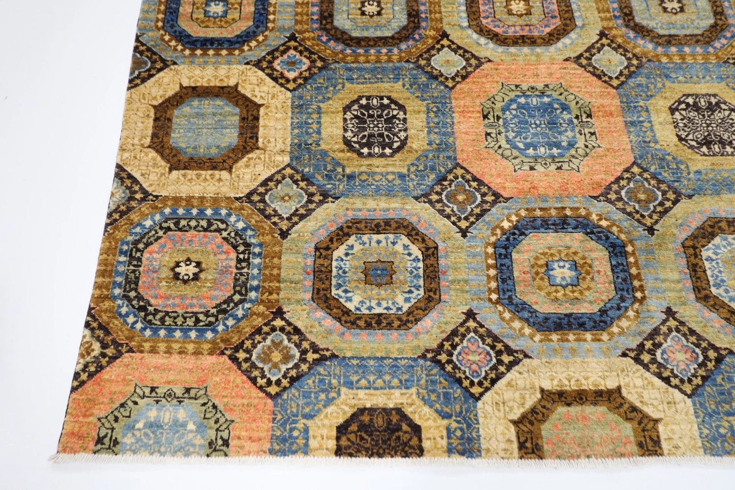 203 x 296 cm | Mamluk Afghan Tribal Hand Knotted Carpet