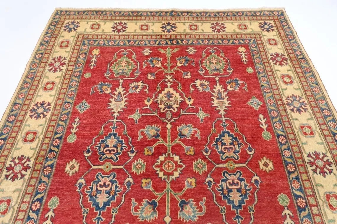 202 x 283 cm | Kazak Afghan Tribal Hand Knotted Carpet
