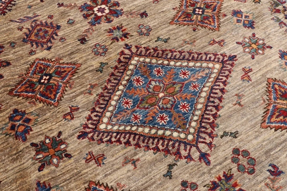 317 x 435 cm | Kazak Afghan Tribal Hand Knotted Carpet