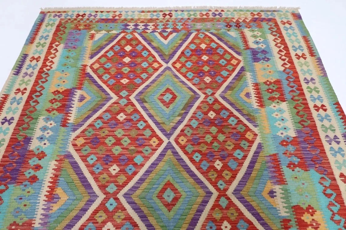 201 x 301 cm | Flat Weaved Afghan Tribal Hand Knotted Kilim