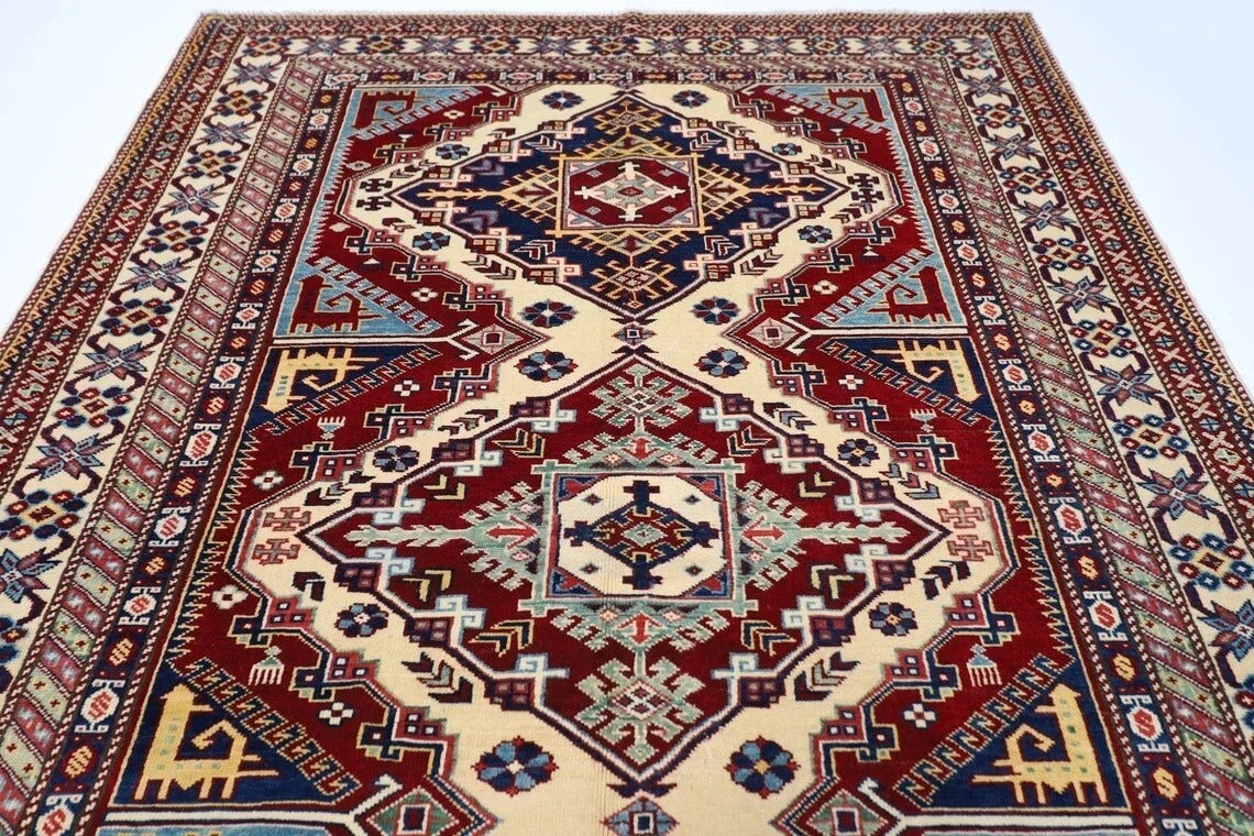 152 x 223 cm | Shirvan Tribal Hand Knotted Veg Dye Wool Carpet