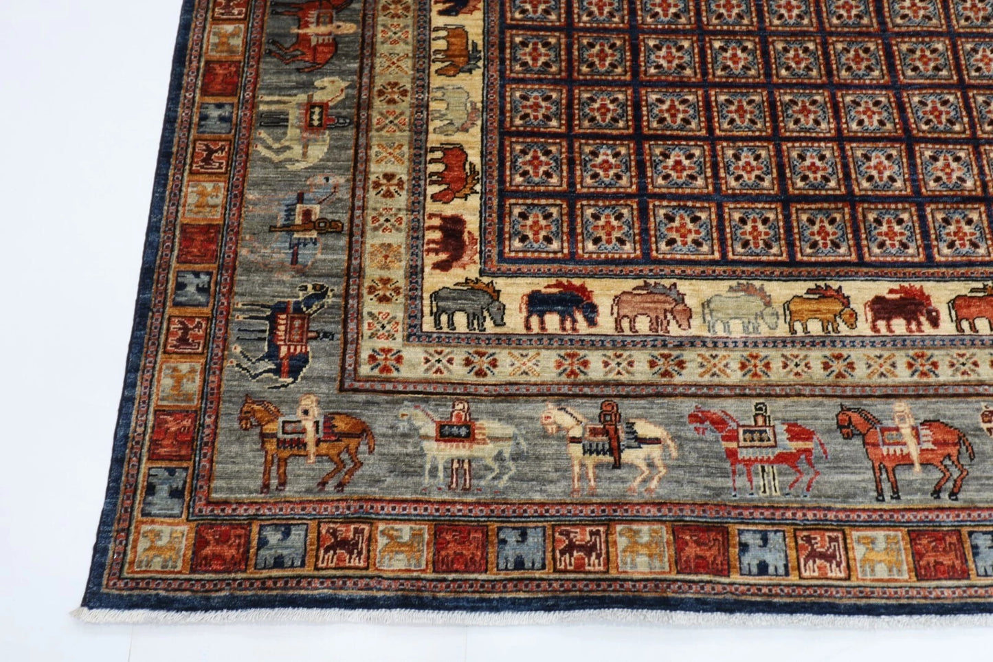 242 x 295 cm | Pazyryk Afghan Tribal Hand Knotted Carpet