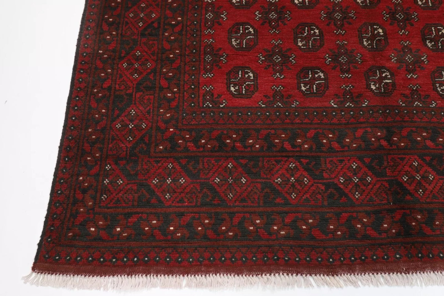 196 x 288 cm | Akja Bokhara Afghan Tribal Hand Knotted Carpet