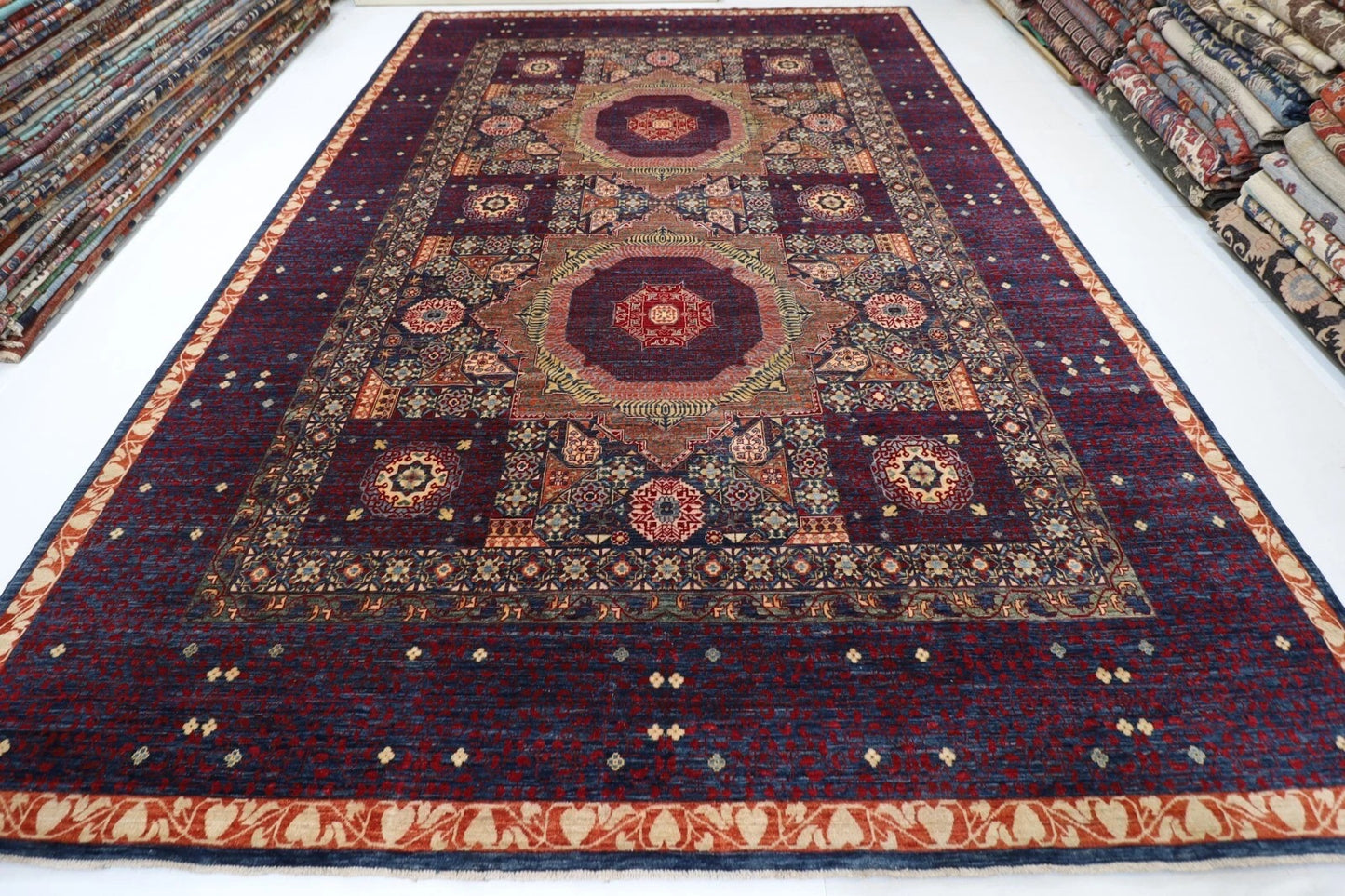 308 x 451 cm | Mamluk Afghan Tribal Hand Knotted Carpet