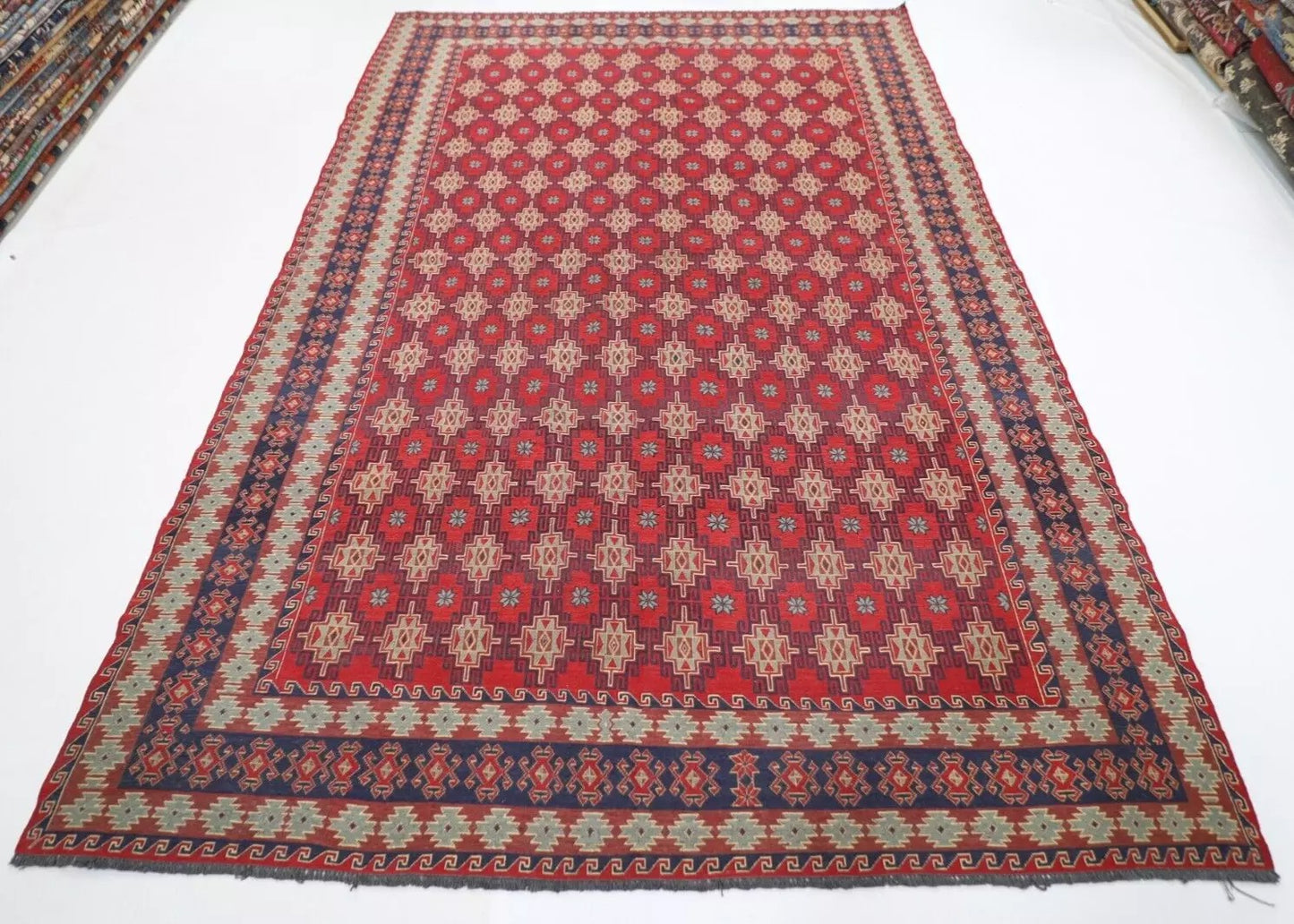 217 x 305 cm | Sumak Afghan Tribal Hand Knotted Kilim