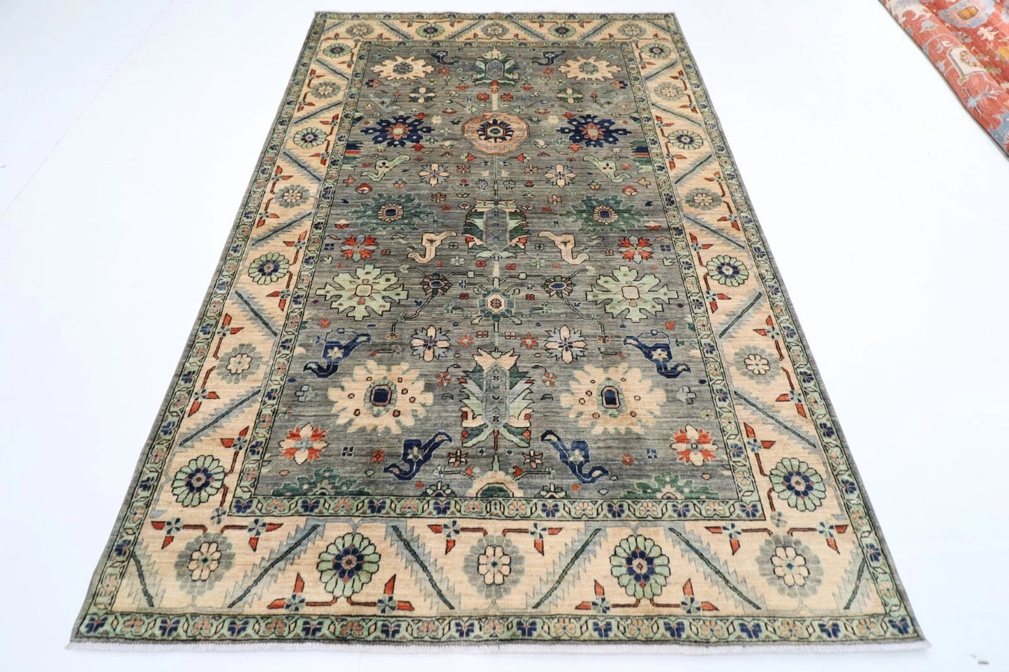 183 x 275 cm | Bidjar Gray Afghan Tribal Hand Knotted Veg Dye Wool carpet